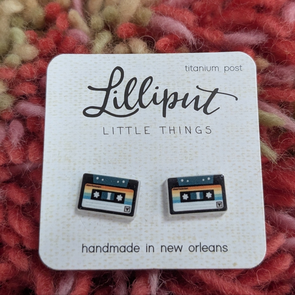 Lilliput Retro Cassette Tape Earrings
